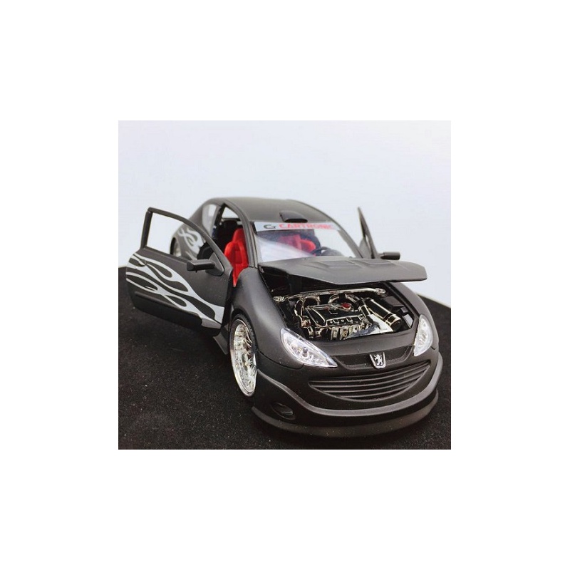 Peugeot 206 Tuning Maxi Tuner (mat black) - 1-24 Welly 22486