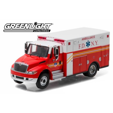 International Durastar FDNY Ambulance 2013 in 1-64 Scale by Greenlight