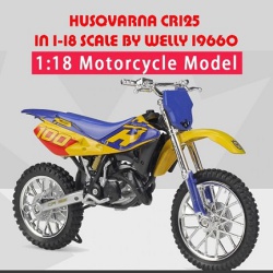 ماکت موتورسیکلت-HUSQVARNA CR125 IN 1-18 SCALE BY WELLY