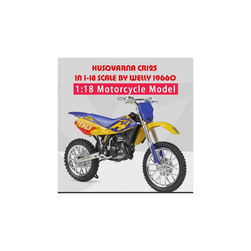 ماکت موتورسیکلت-HUSQVARNA CR125 IN 1-18 SCALE BY WELLY