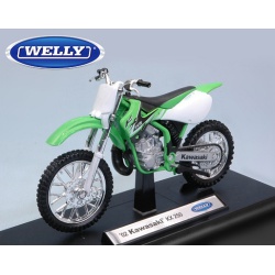 ماکت موتورسیکلت - Kawasaki KX 250 Green in 1-18 Scale Diecast Replica by Welly