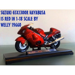 ماکت موتورسیکلت -SUZUKI GSX1300R HAYABUSA IS RED IN 1-18 SCALE BY WELLY