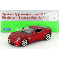 ماکت ماشین الفا رومئو Alfa Romeo 8C Competizione coupe 2007 Met Red 1n 1-18 Scale by Welly