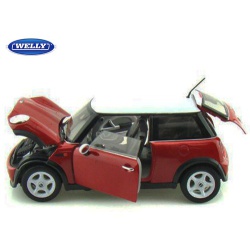 ماکت ماشین مینی کوپر Mini Cooper Hard Top Red in1-18 Scale Diecast by WELLY -