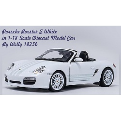 ماکت ماشین پورشه باکستر Porsche Boxster S White in 1-18 Scale Diecast Model Car By Welly