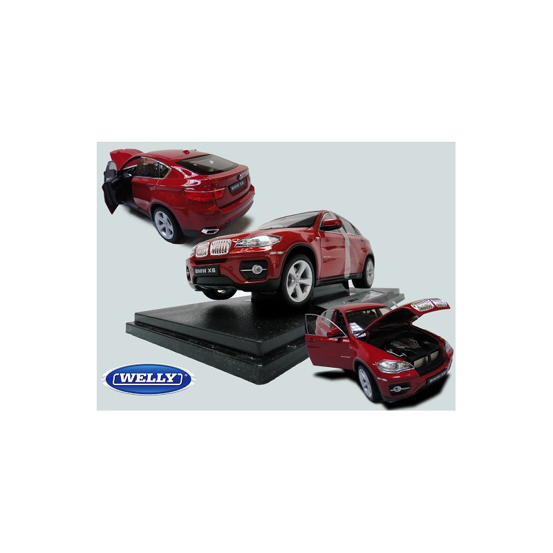 ماکت ماشین بی ام او - BMW X6 2011 2012 Red in 1-18 Scale Diecast Car Model by Welly