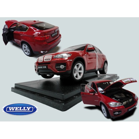 ماکت ماشین بی ام او - BMW X6 2011 2012 Red in 1-18 Scale Diecast Car Model by Welly