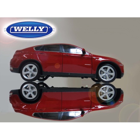 ماکت ماشین بی ام او - BMW X6 2011 2012 Red in 1-18 Scale Diecast Car Model by Welly