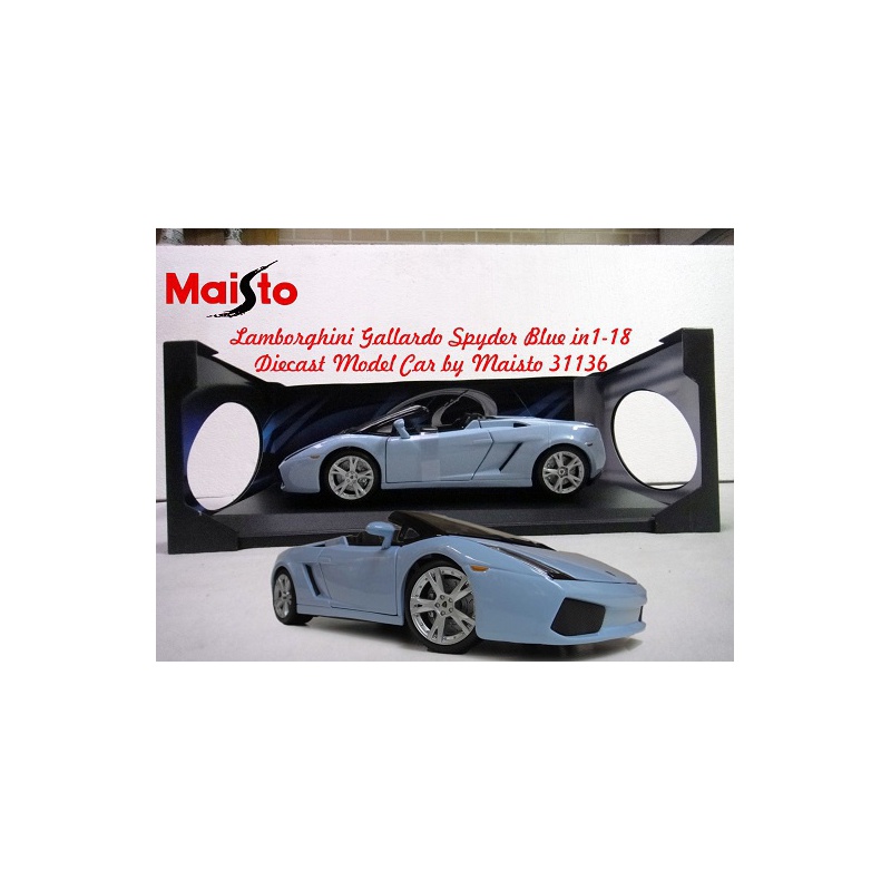 ماکت ماشین  لامبورگینی گالاردو Lamborghini Gallardo Spyder Blue in1-18 Diecast Model Car by Maisto