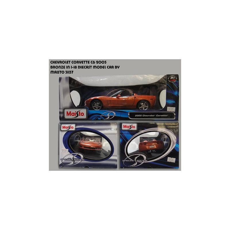 ماکت ماشین شیفرولیت کوروت CHEVROLET CORVETTE C6 2005 BRONZE IN 1-18 DIECAST MODEL CAR BY MAISTO