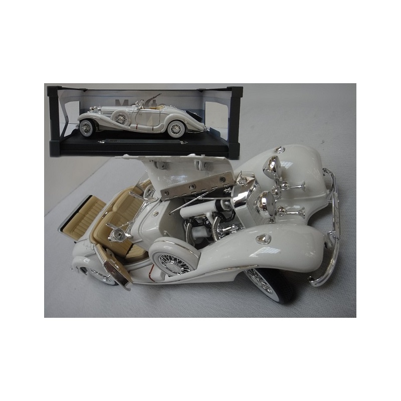 ماکت ماشین مرسیدس بنز Mercedes-Benz 500K Special Roadster 1936 White in 1-18 Scale Diecast Replica by Maisto