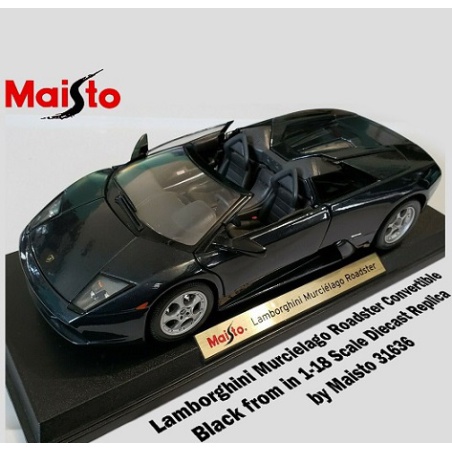 ماکت ماشین  لامبورگینی Lamborghini Murcielago Roadster Convertible Black from Maisto is in 1-18 Scale Diecast Replica