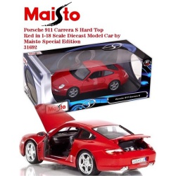 ماکت ماشین پورشه Porsche 911 Carrera S Hard Top Red in 1-18 Scale Diecast Model Car by Maisto Special Edition