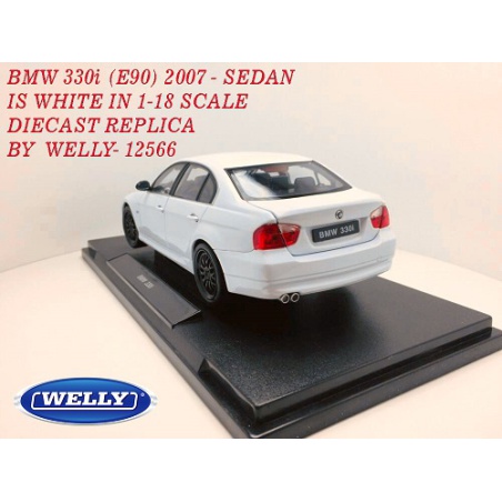 ماکت ماشین بی ام او BMW 330i (E90) 2006 - sedan WHITE IN 1-18 SCALE DIECAST REPLICA BY  WELLY