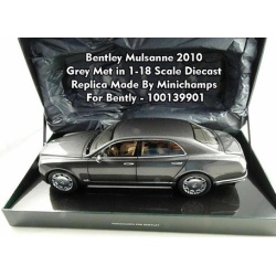 ماکت ماشین بنتلی Bentley Mulsanne 2010 Grey Met Dealermodell in 1-18 Scale Diecast Replica Made By Minichamps For Bently -