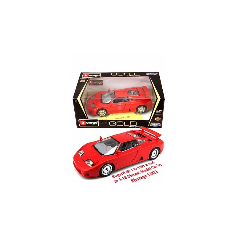ماکت ماشین بوگاتی Bugatti EB 110 1991 is Red in 1-18 Diecast Model Car by Bburago