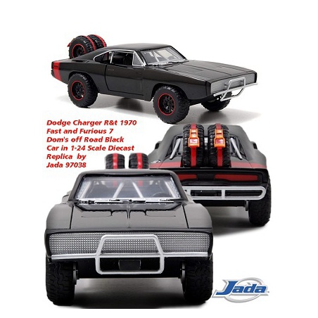 ماکت ماشین دوج Dodge Charger R&t 1970 Fast and Furious 7 Dom's off Road Black Car in 1-24 Scale Diecast Replica by Jada ماکت ماشین دوج Dodge Charger R&t 1970 Fast and Furious 7 Dom's off Road Black Car in 1-24 Scale Diecast Replica by Jada