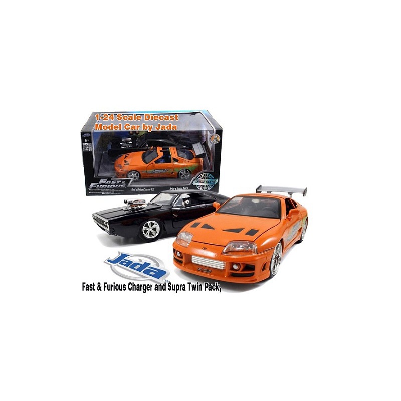 پک دوقلوی تویوتا سوپرا و دوج چارجر Fast & Furious Charger and Supra Twin Pack, - 1-24 Scale JADA