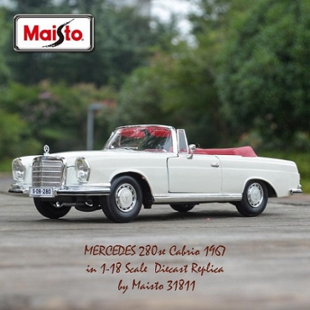 ماکت ماشین مرسیدس بنز MERCEDES 280se Cabrio 1967 by Maisto